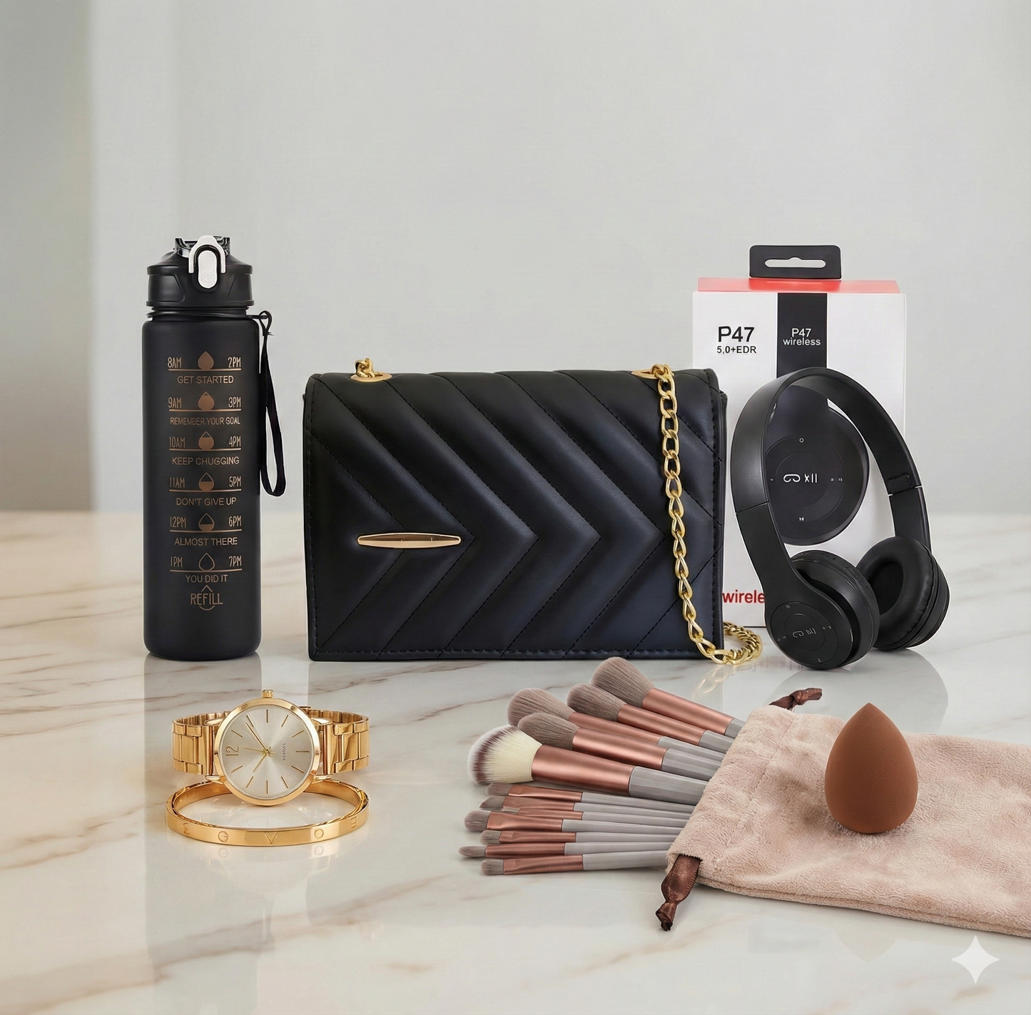 Pack Hemza 5 f 1: Sac, Montre, Casque o Zid o Zid.. Taman Hbal! 🔥